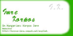 imre korpos business card